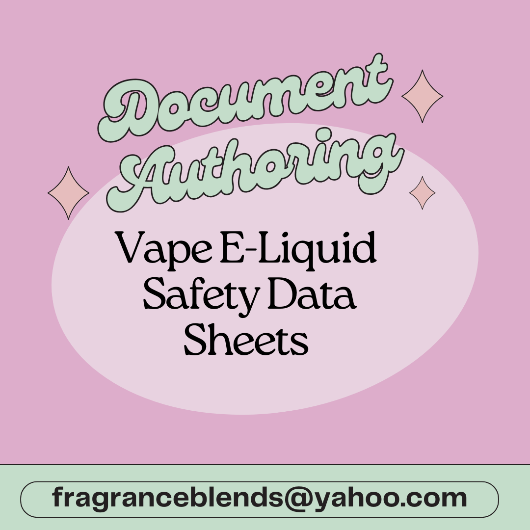 Vape E-Liquid Flavour Recipes - Safety Data Sheet